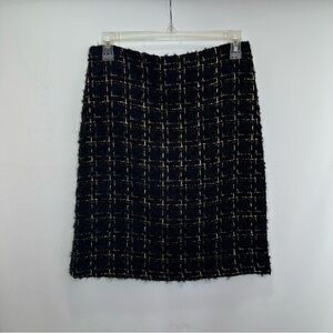 New J.McLaughlin Wool Blend Tweed Lined Pencil Skirt Size 2